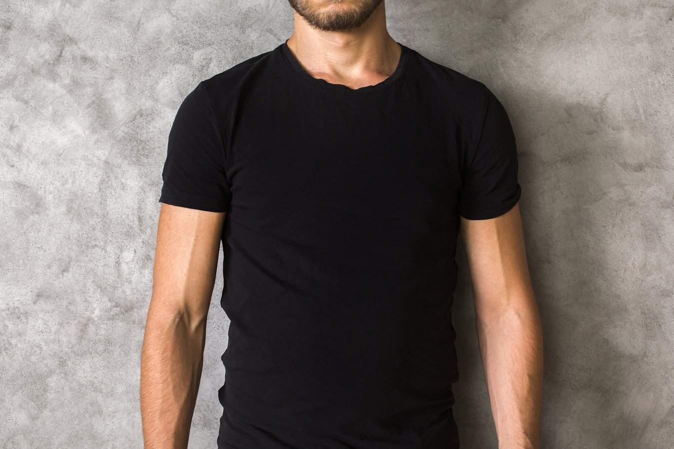 Man in black shirt closeup